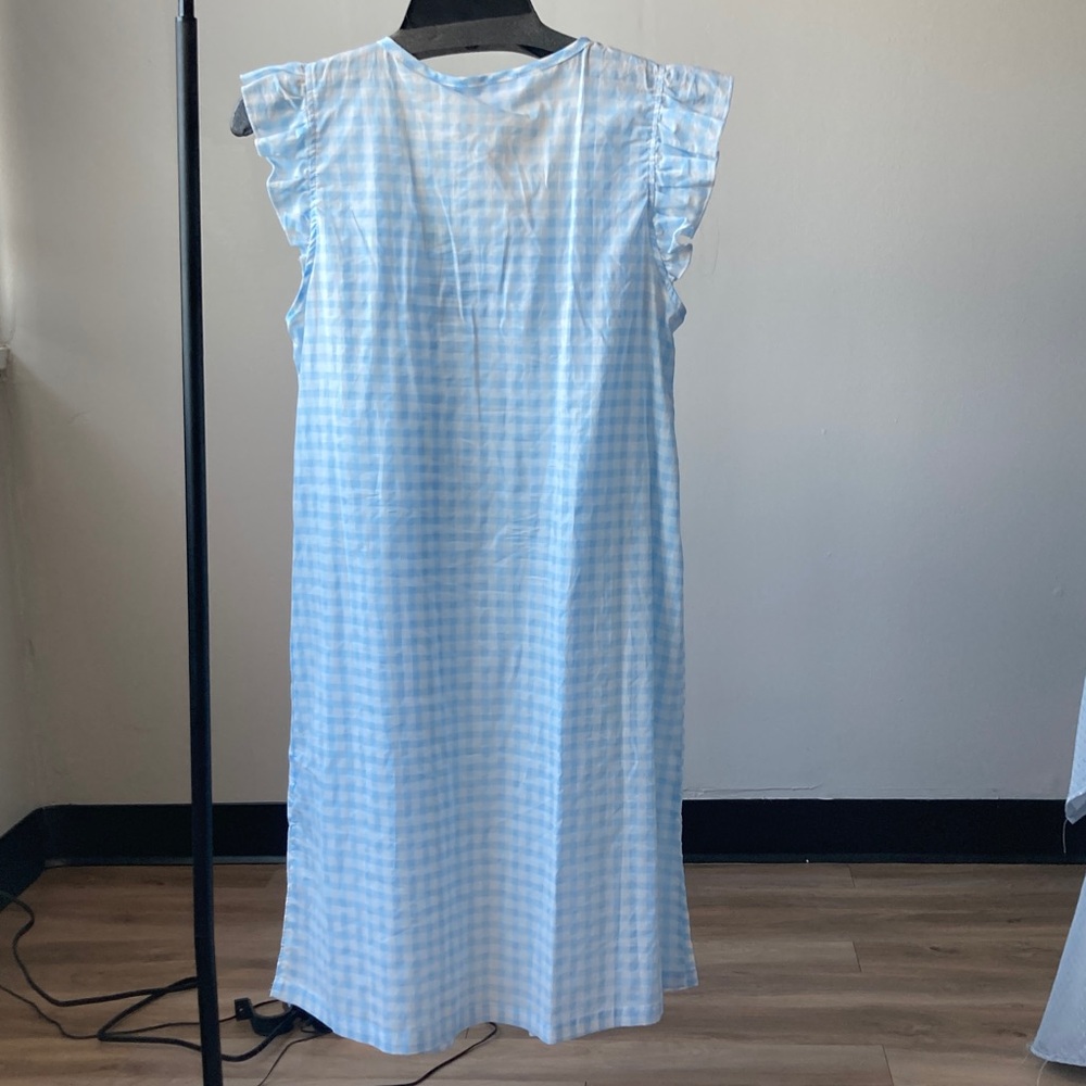 Jasmine Rose Petite gingham print nightgown cotton lightweight smock detail PM - Picture 8 of 17